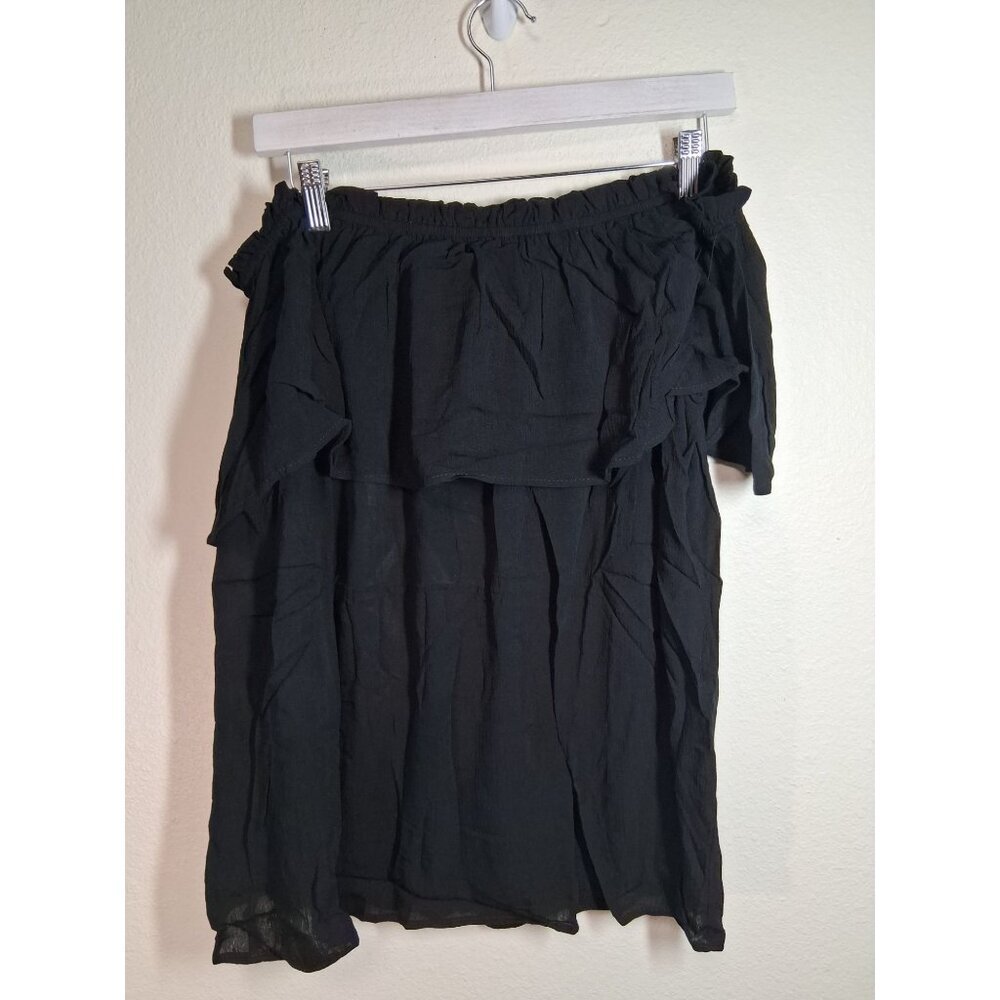 NWT Daisy Fuentes Off Shoulder Blouse Business Casual Boho Black Size Medium